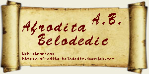 Afrodita Belodedić vizit kartica